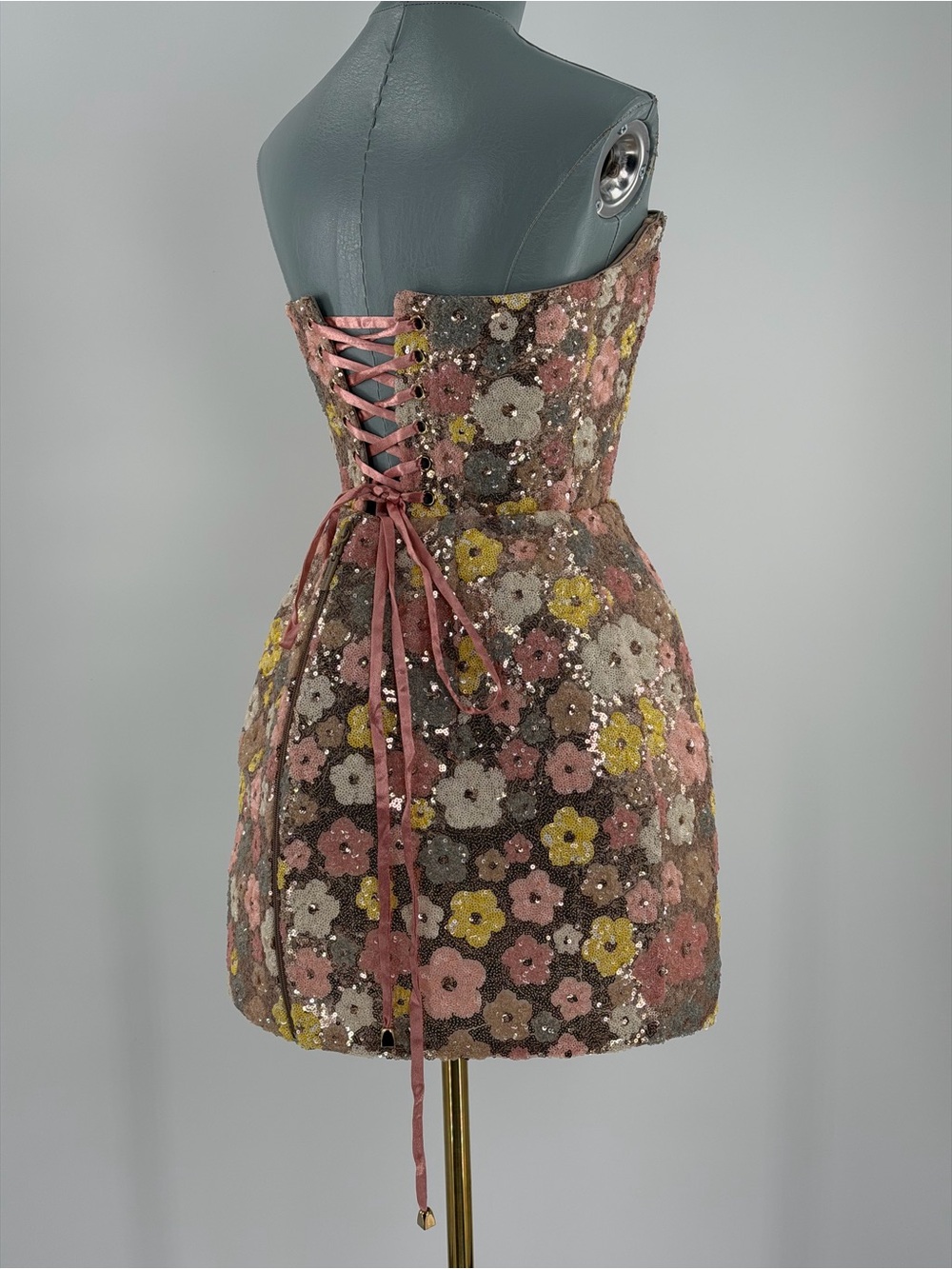 🆕 BRONX & BANCO 🧿 NWOT Maraya Floral Sequin Mini Dress, Yellow Multi, Sz M US6 - Picture 9 of 17